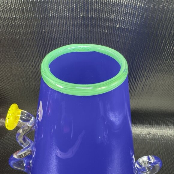 1998 Studio Inferno Mitchell Gaudet Hand Made Heavy Glass Vase Vessel Signed VTG - Picture 4 of 14